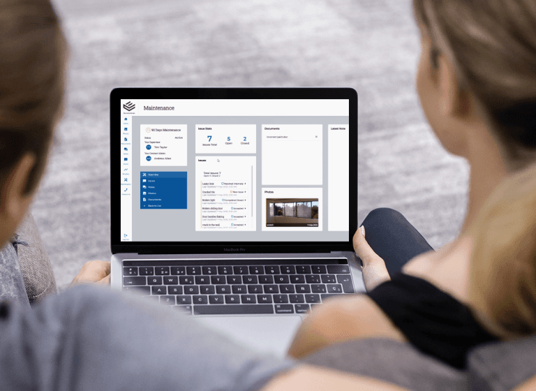 Warranty request management system showing customer submissions, categorisation, and task tracking