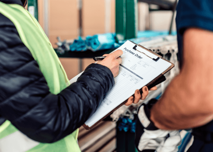 Purchase order, approval workflows, and delivery tracking