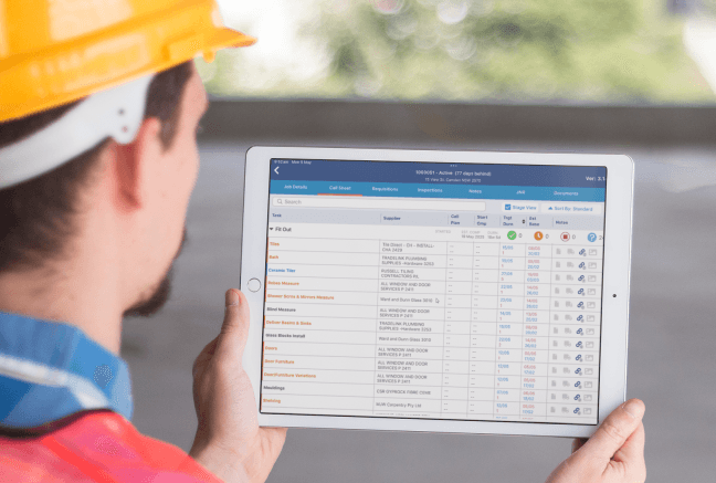 Task list showing callsheet, smart checks, and dependency management